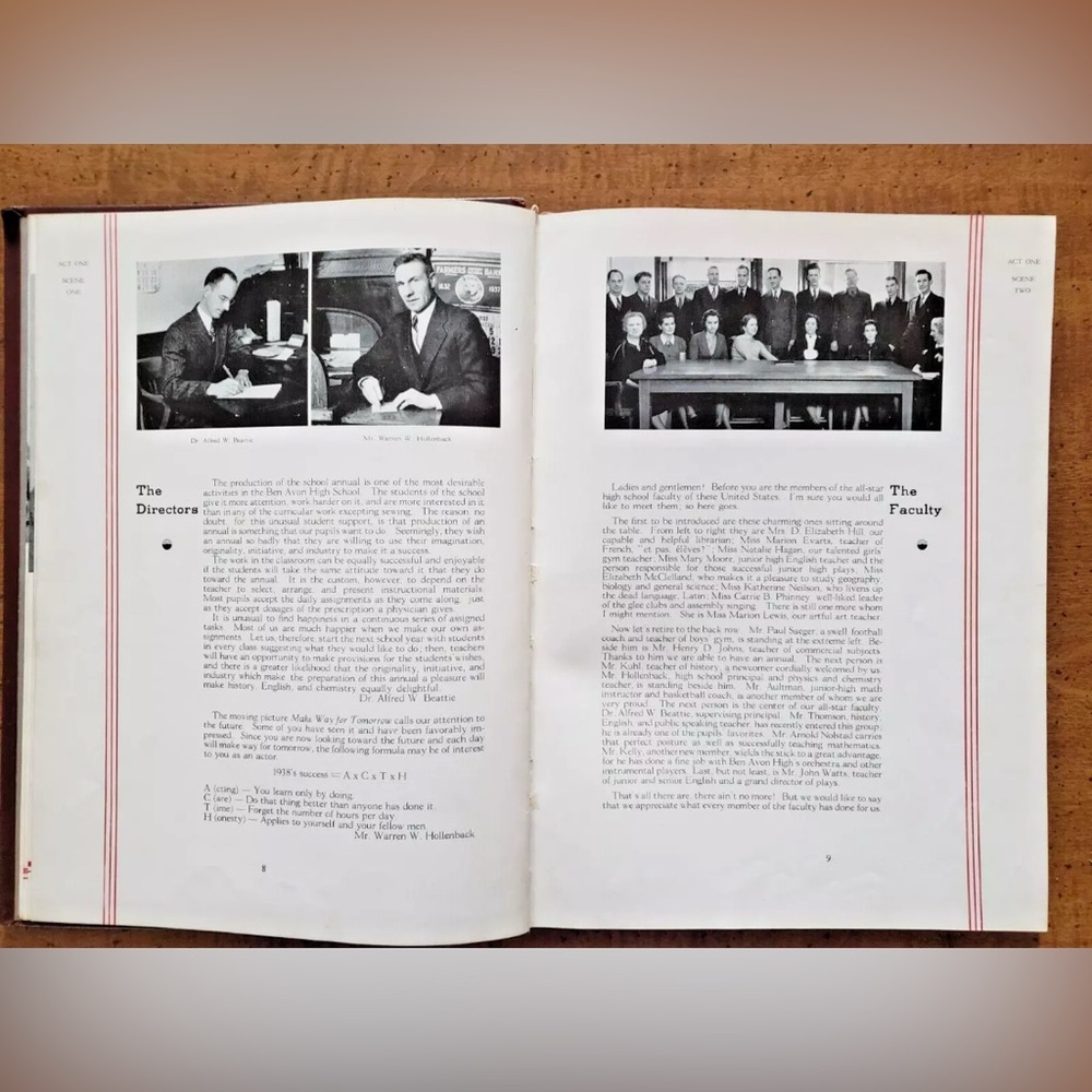 1938 "THE DE REBUS" BEN AVON HIGH SCHOOL YEARBOOK, BEN AVON, PA - Picture 6 of 8